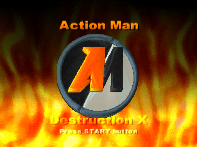 Action Man Destruction X title screen for Playstation